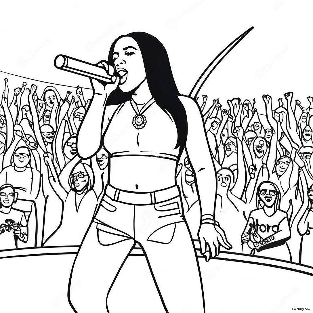 Aaliyah Performing On Stage Coloring Page 59384 47645