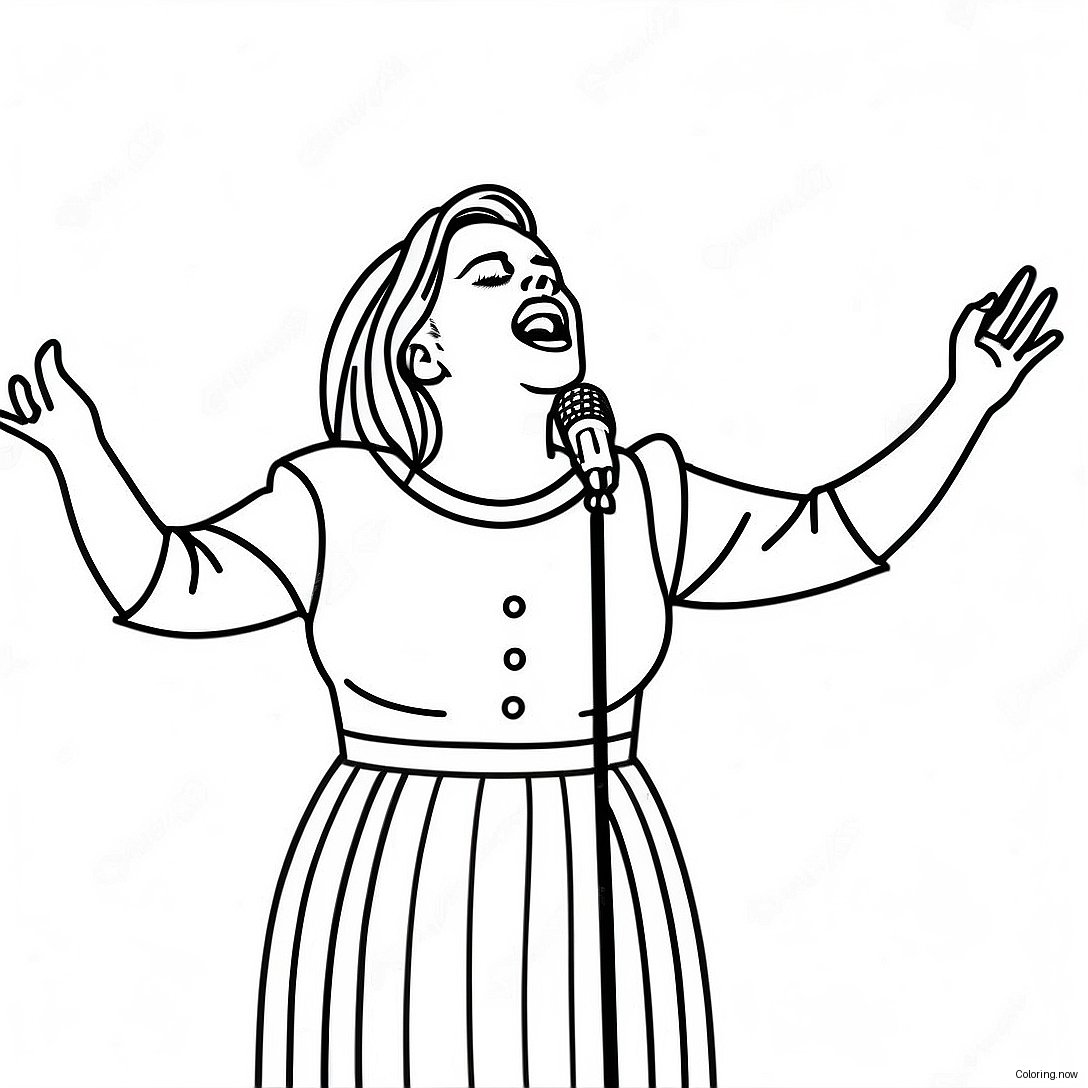 Adele Singing On Stage Coloring Page 40864 32637