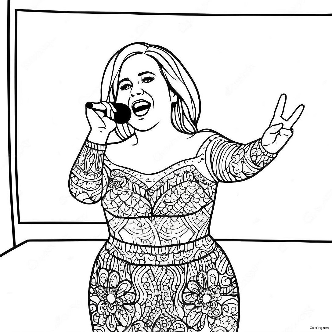Adele Singing On Stage Coloring Page 40864 32638