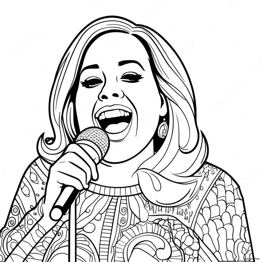 Adele Singing On Stage Coloring Page 40864 32639