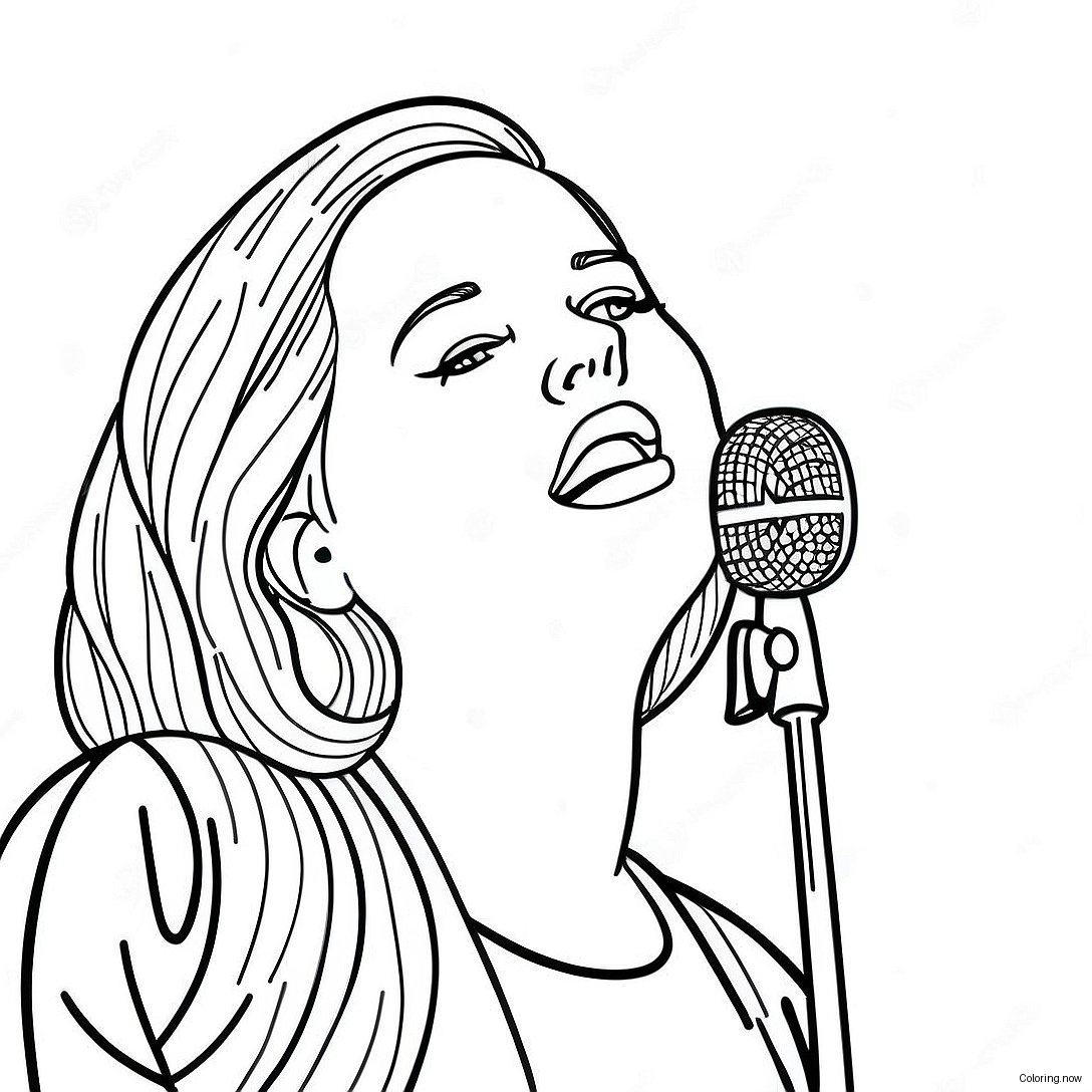 Adele Singing On Stage Coloring Page 40864 32640