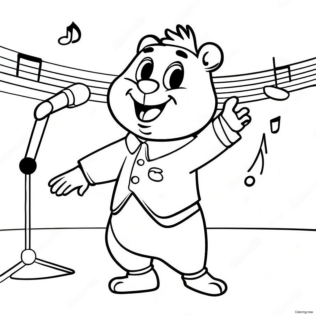 Alvin Singing On Stage Coloring Page 1582 1310