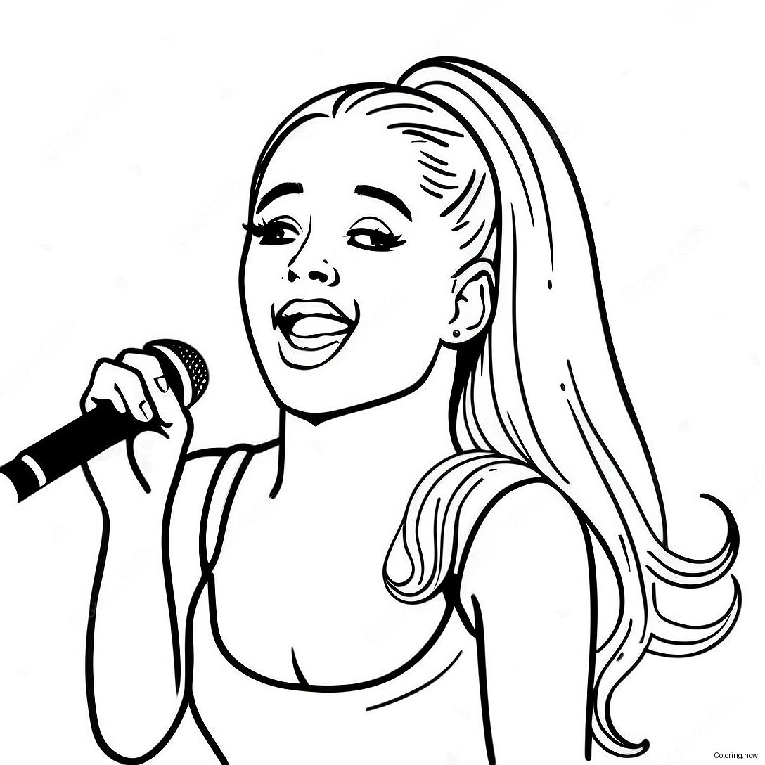 Ariana Grande Singing On Stage Coloring Page 1852 1521