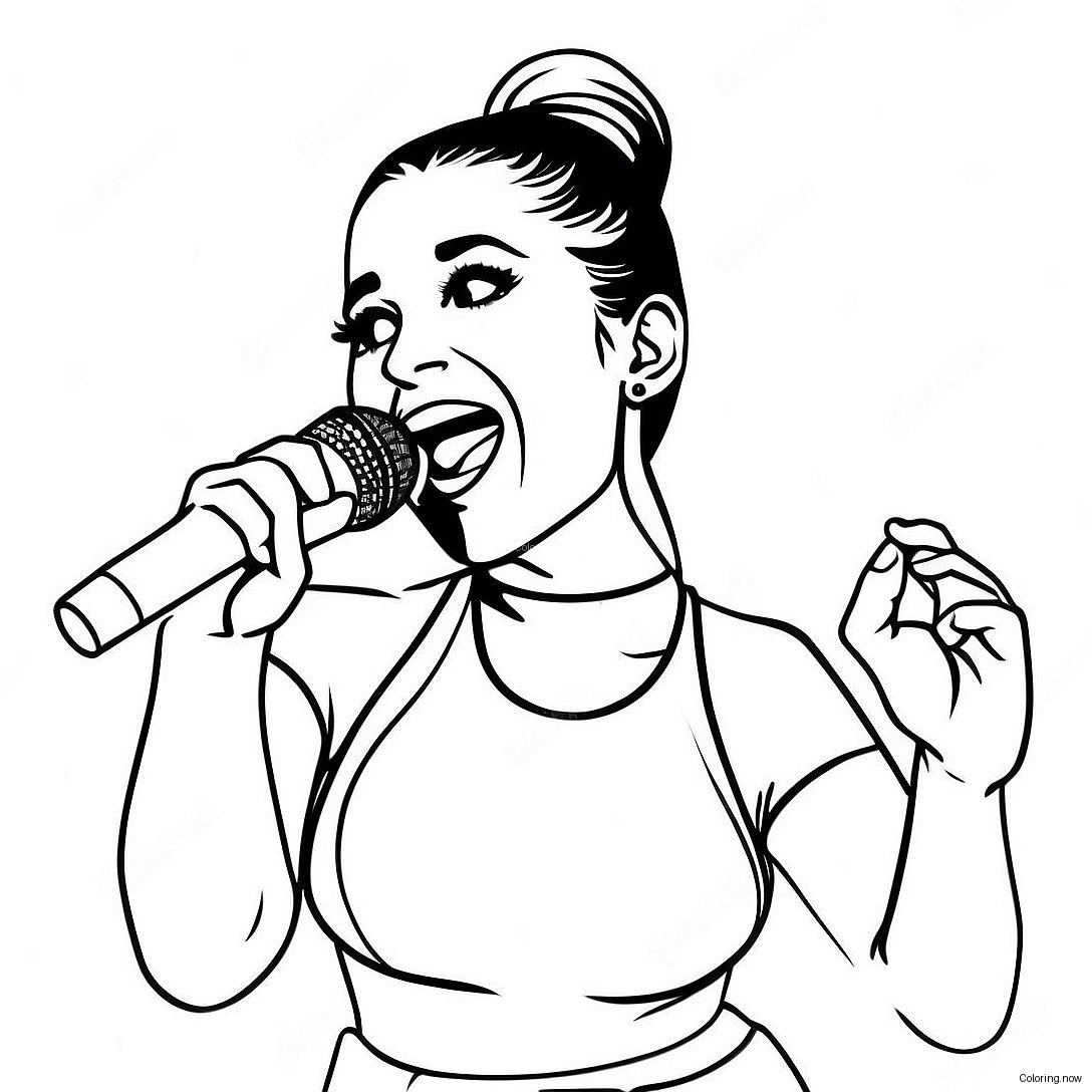 Ariana Grande Singing On Stage Coloring Page 1852 1522