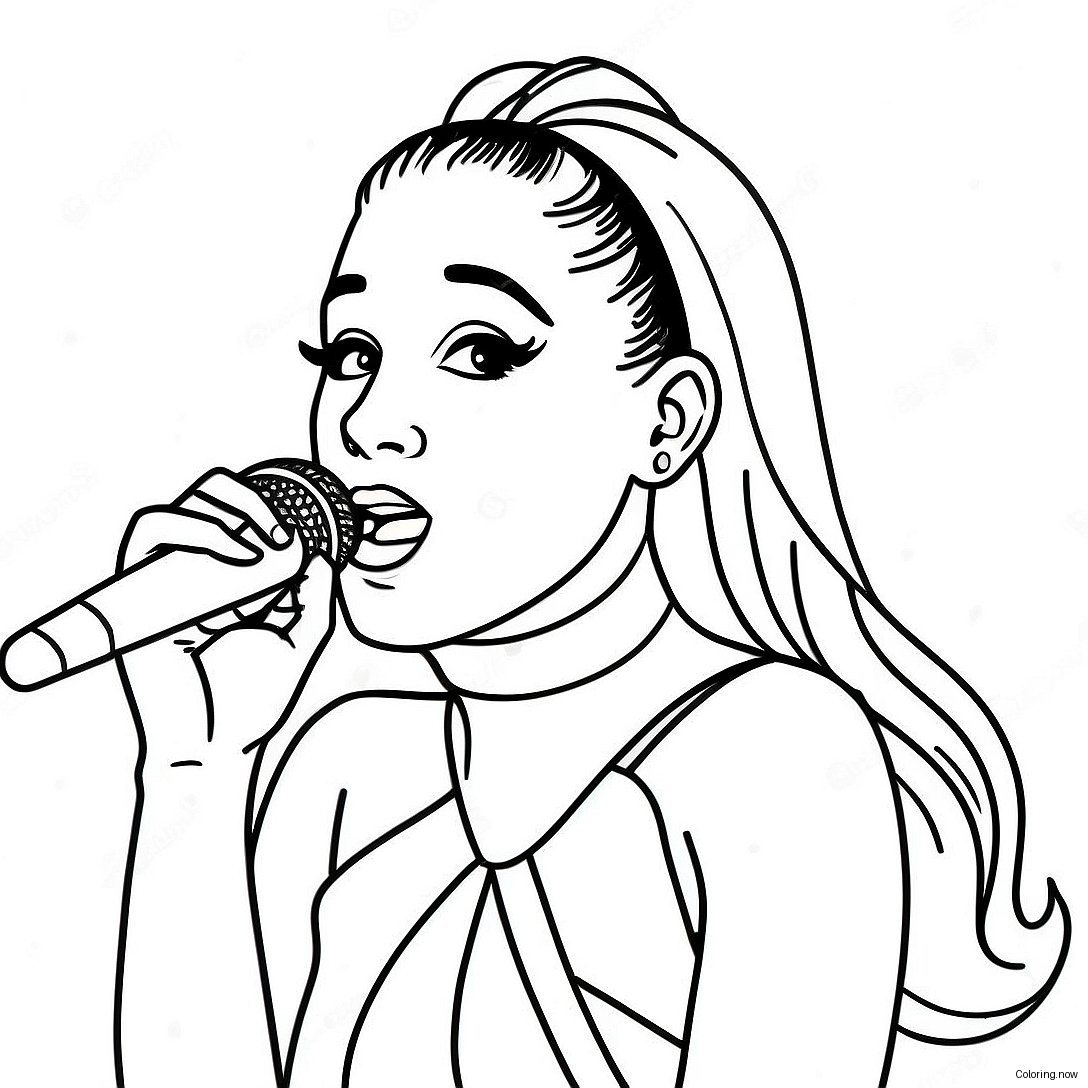 Ariana Grande Singing On Stage Coloring Page 1852 1523