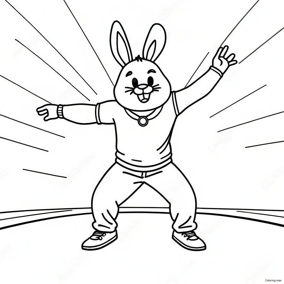 Bad Bunny Performing On Stage Coloring Page 5607 4586