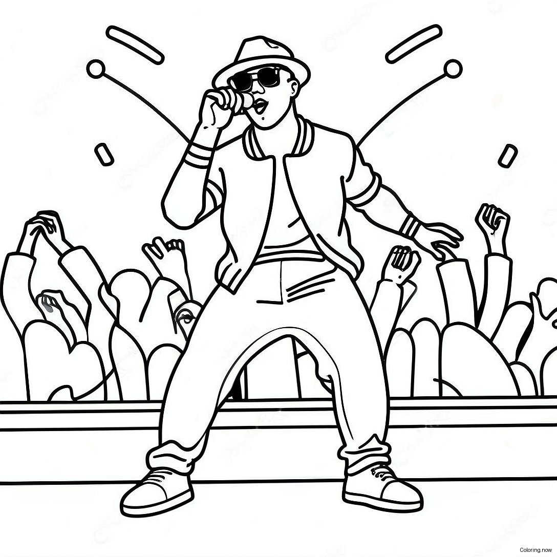 Bad Bunny Performing On Stage Coloring Page 5607 4587