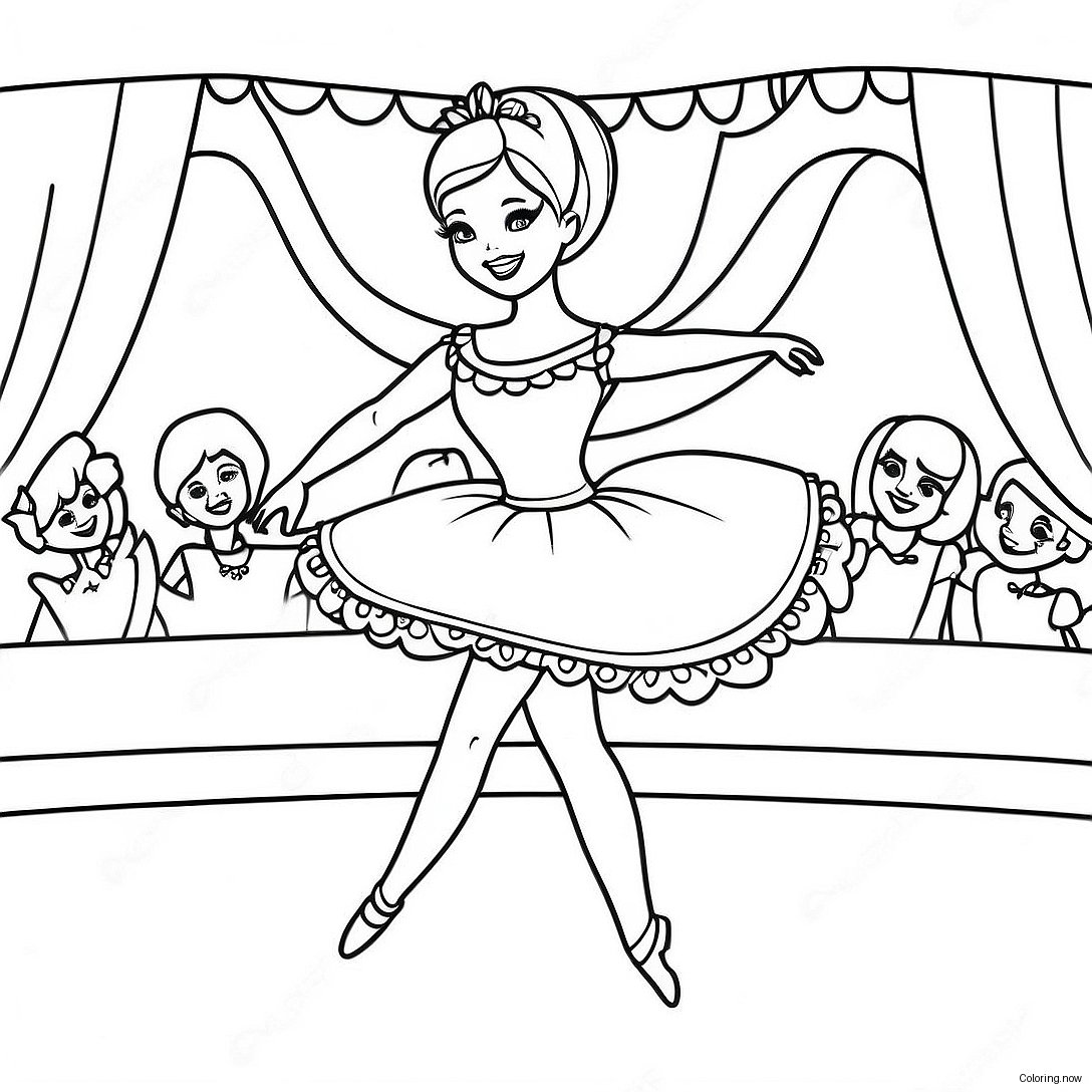 Barbie Ballerina Dancing On Stage Coloring Page 42494 33934