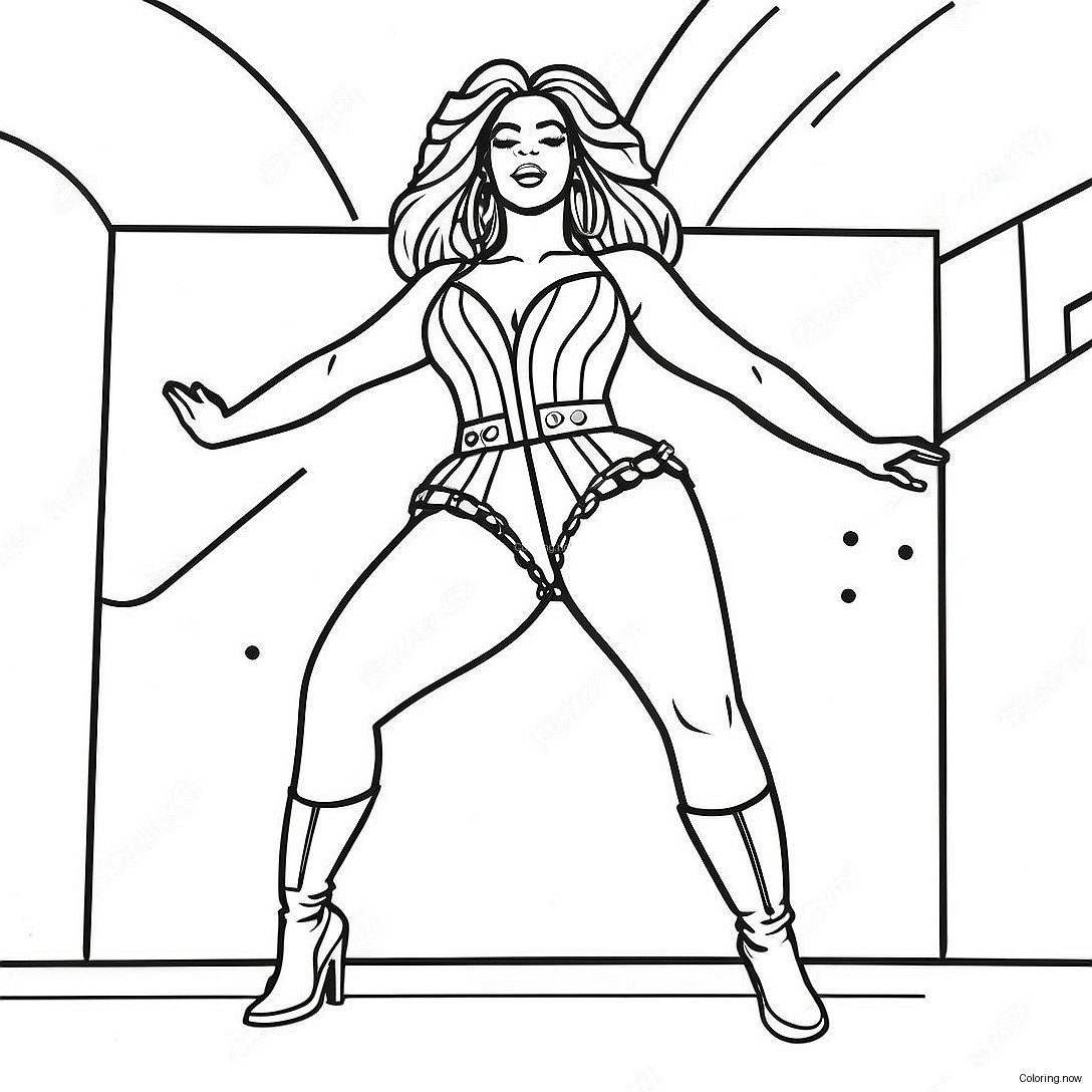 Beyonce Performing On Stage Coloring Page 13057 10566