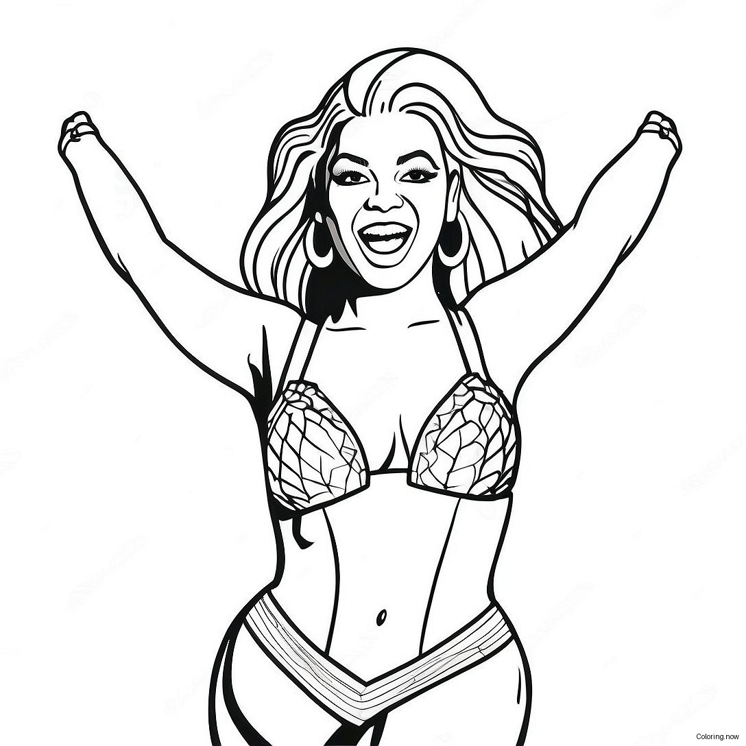 Beyonce Performing On Stage Coloring Page 13057 10568