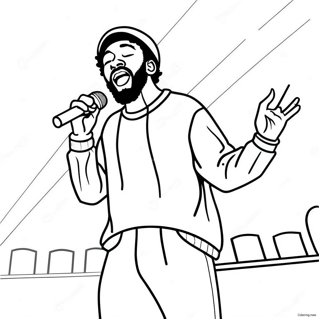 Brent Faiyaz Singing On Stage Coloring Page 62364 50002