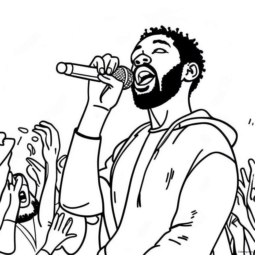 Brent Faiyaz Singing On Stage Coloring Page 62364 50004