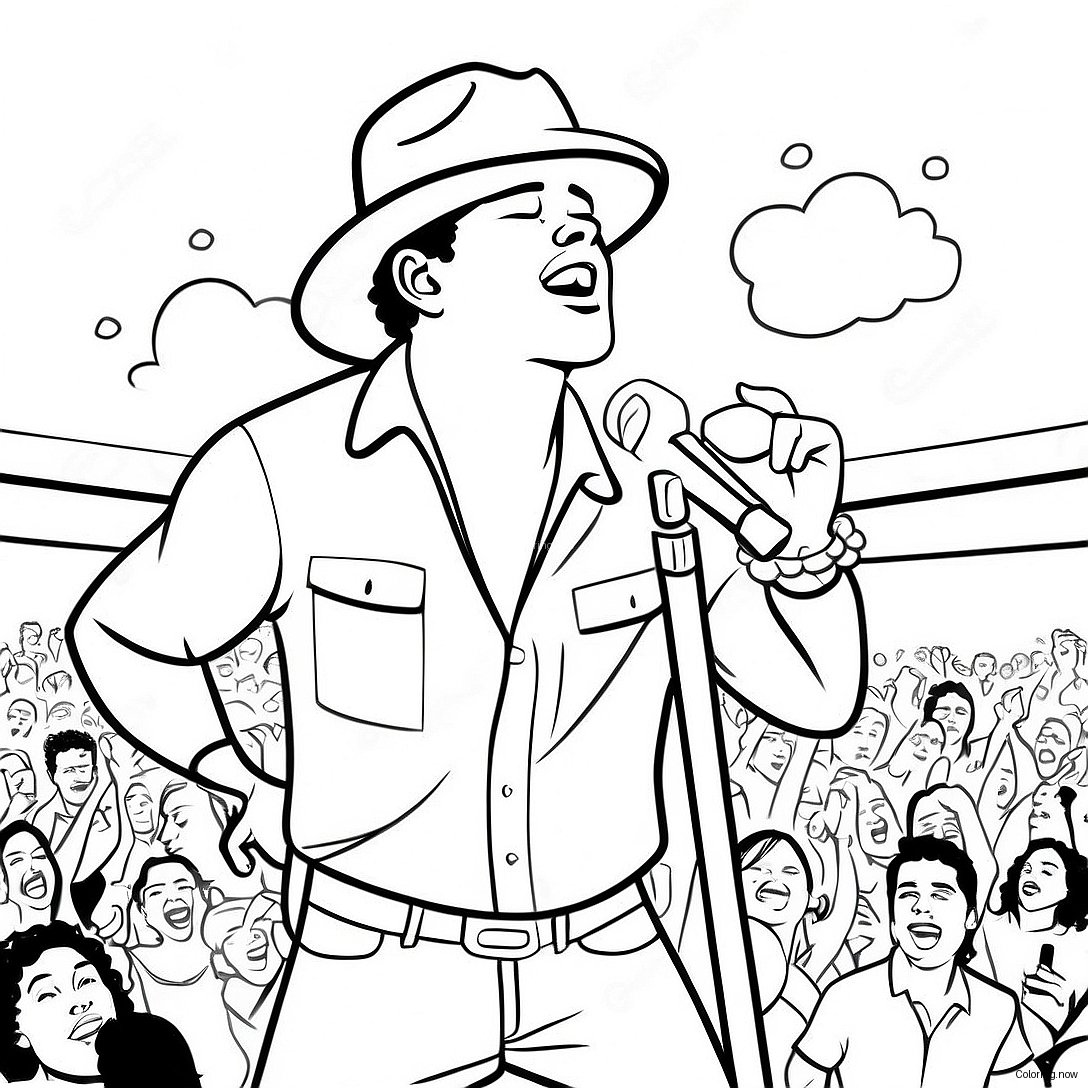 Bruno Mars Singing On Stage Coloring Page 27154 21797