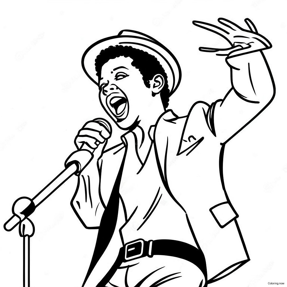 Bruno Mars Singing On Stage Coloring Page 27154 21799