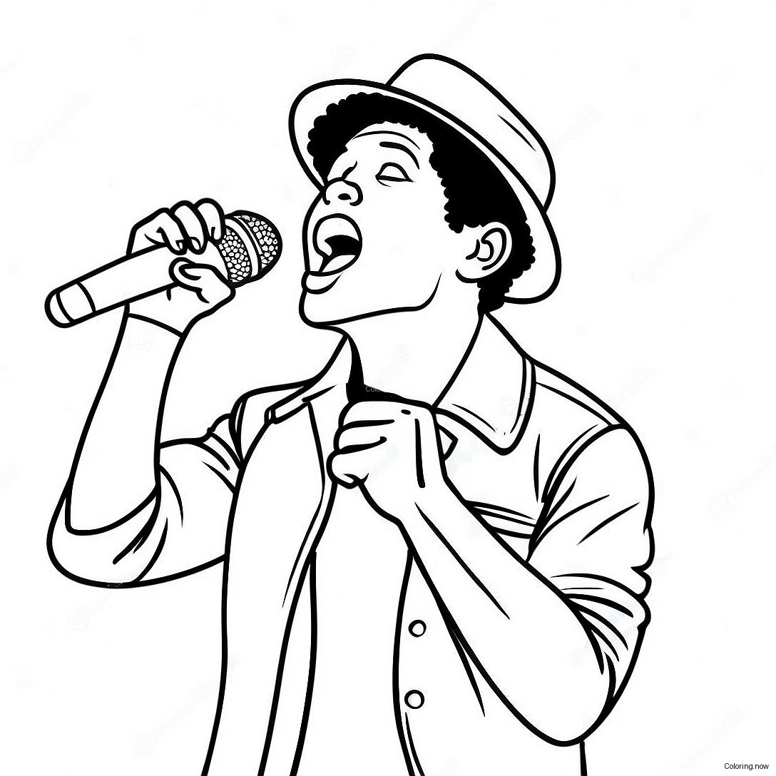 Bruno Mars Singing On Stage Coloring Page 27154 21800