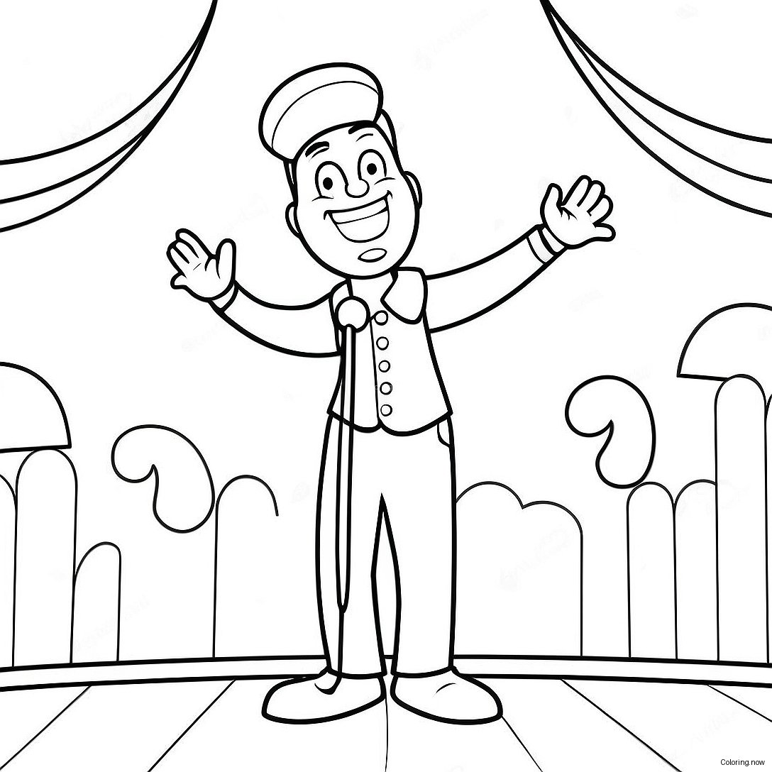 Buster Moon Singing On Stage Coloring Page 2242 1834