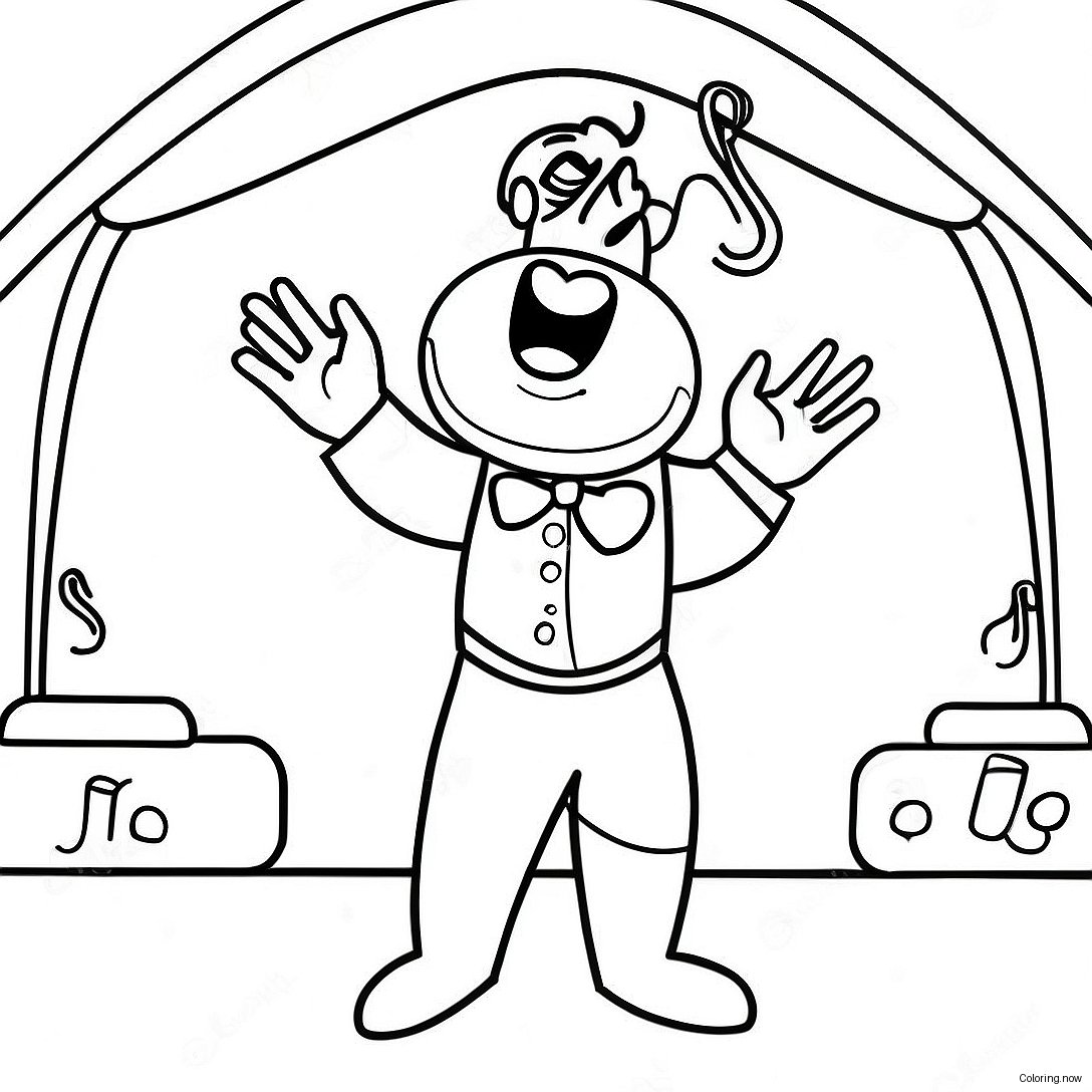 Buster Moon Singing On Stage Coloring Page 2242 1835