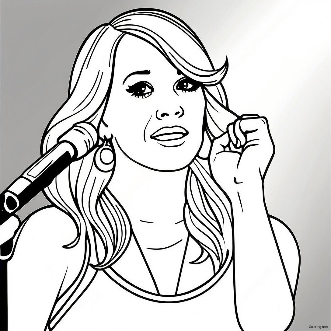 Carrie Underwood Singing On Stage Coloring Page 53214 42474