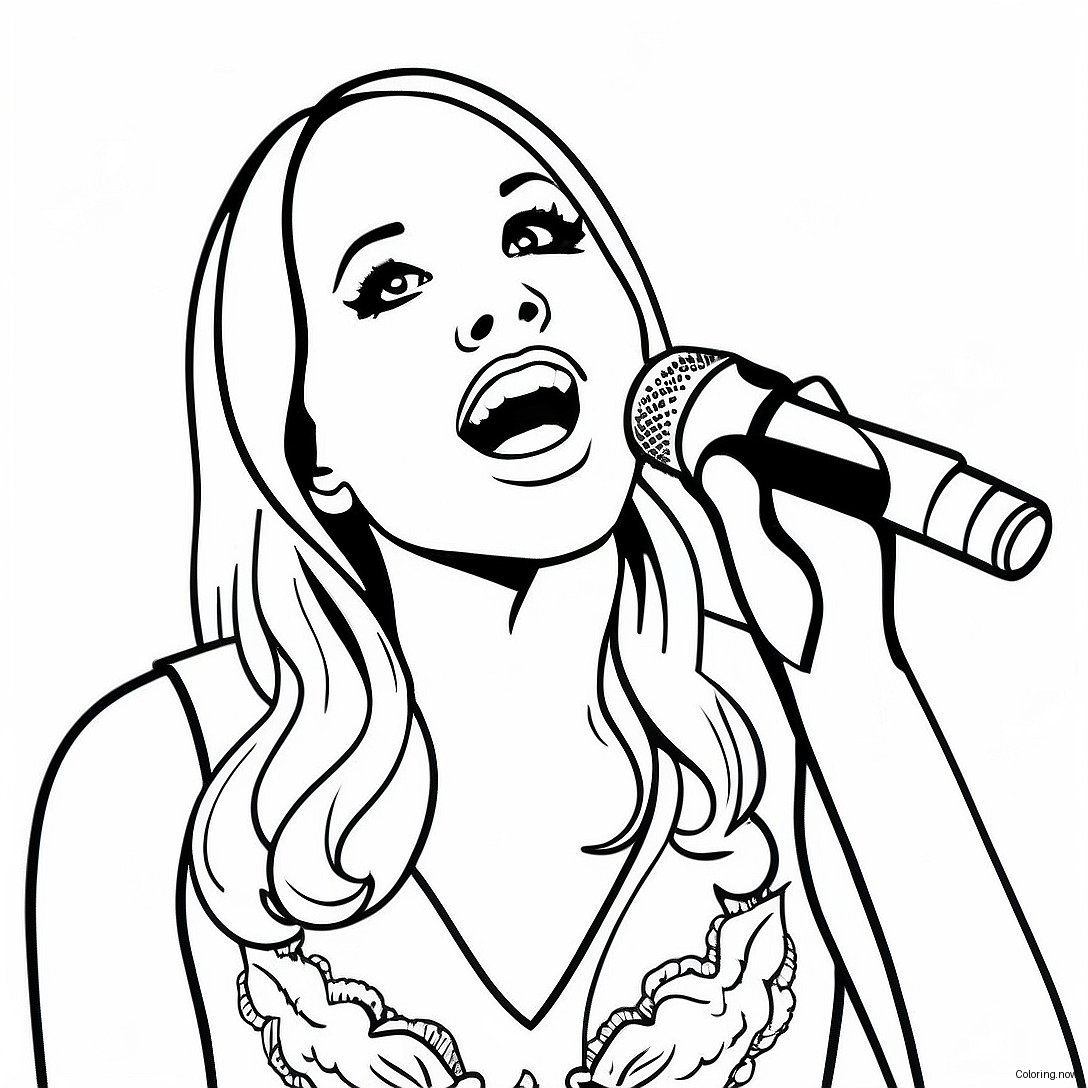 Carrie Underwood Singing On Stage Coloring Page 53214 42475