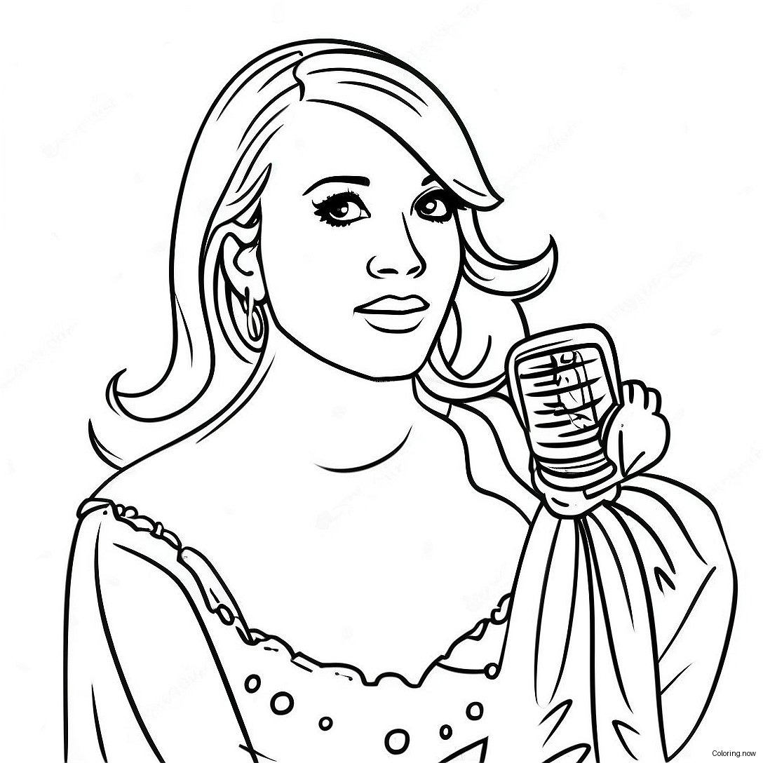 Carrie Underwood Singing On Stage Coloring Page 53214 42476