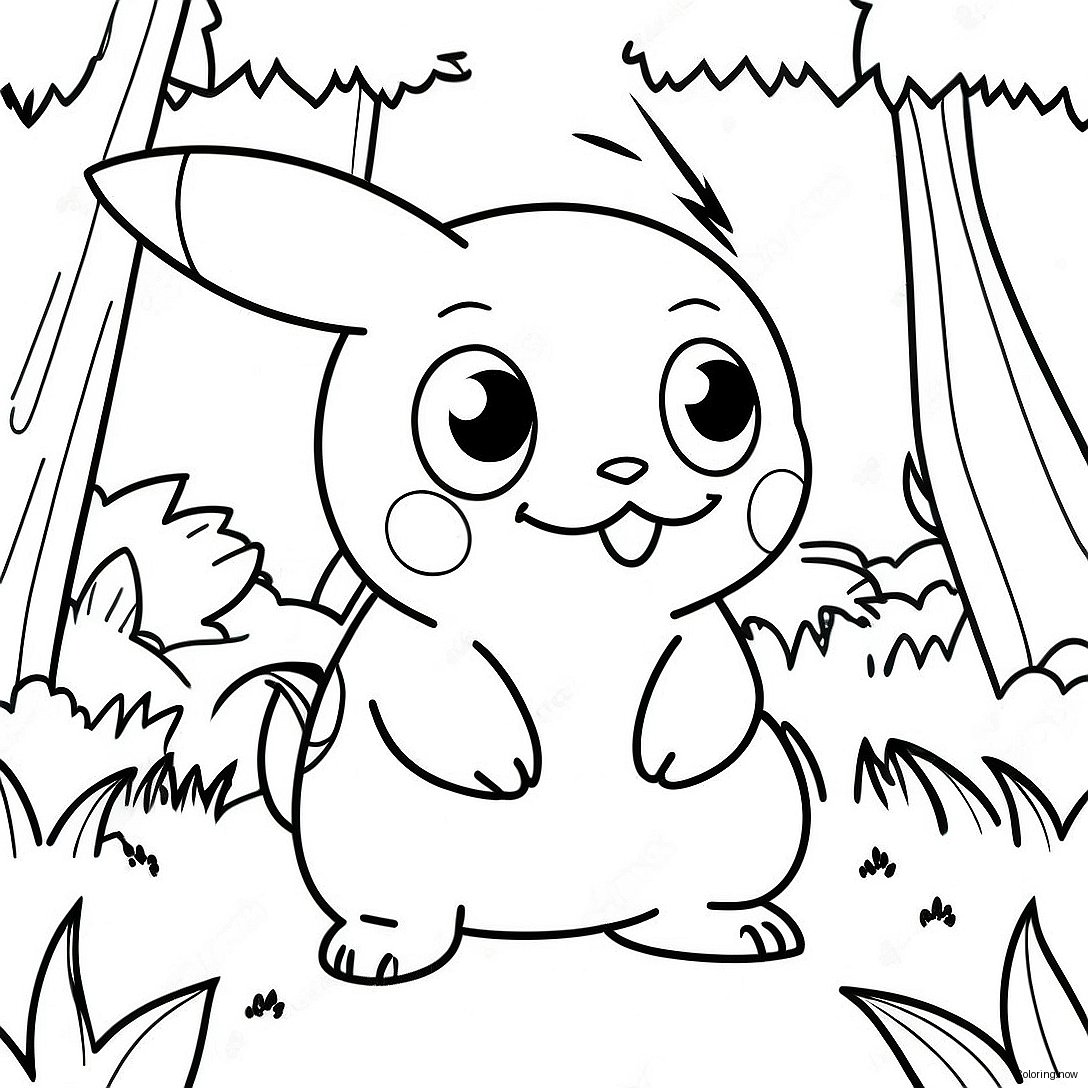 Charming Grass Type Pokemon In A Forest Coloring Page 37974 30385