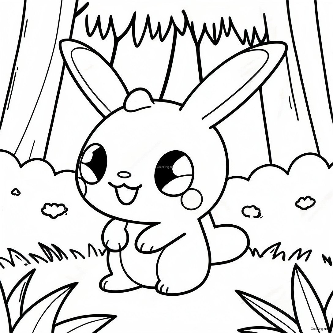 Charming Grass Type Pokemon In A Forest Coloring Page 37974 30387