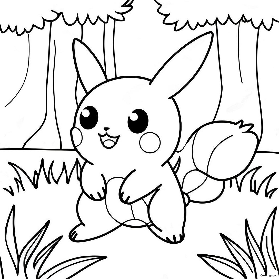 Charming Grass Type Pokemon In A Forest Coloring Page 37974 30388