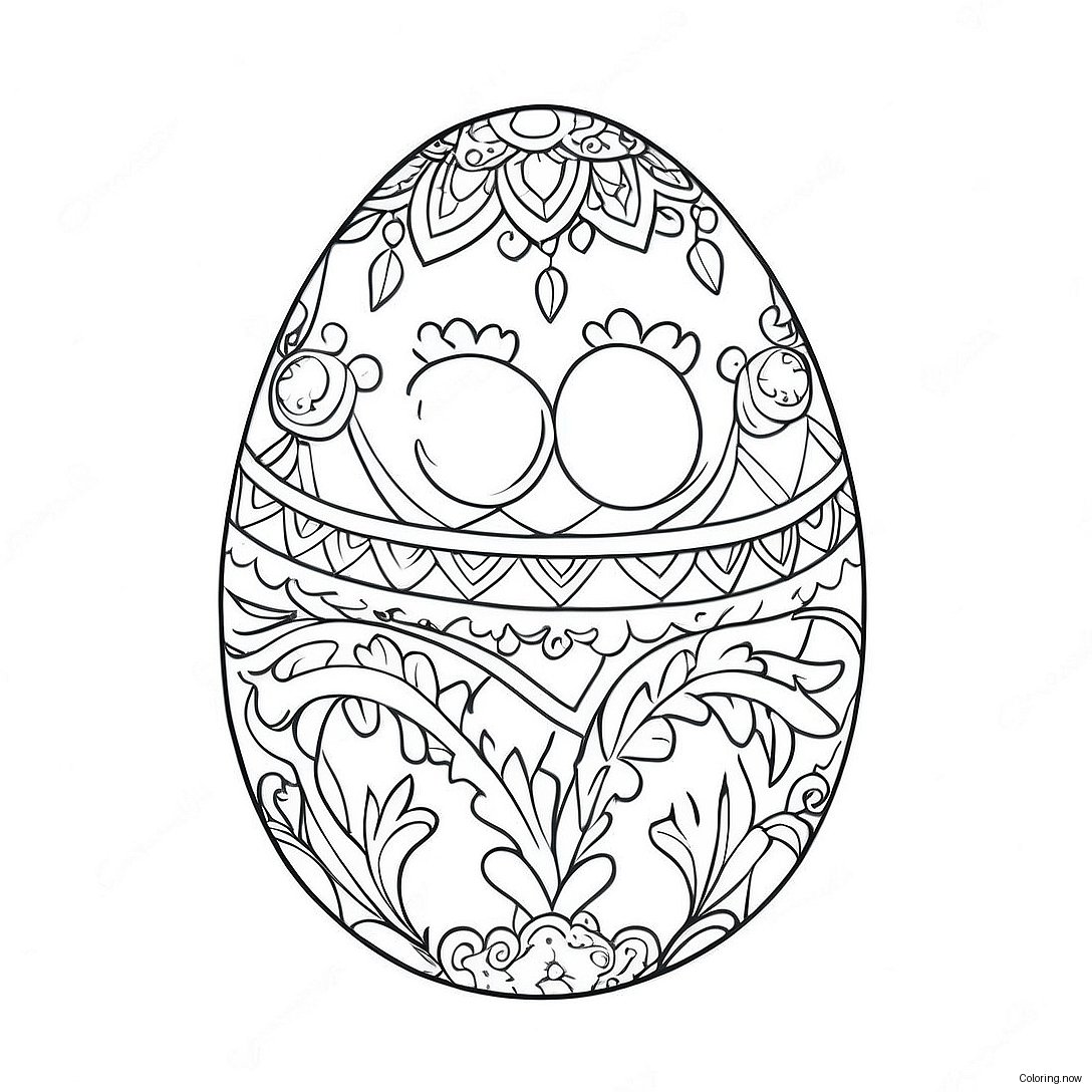 Charming Vintage Easter Egg Coloring Page 71404 57221