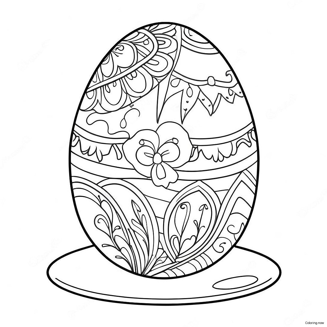 Charming Vintage Easter Egg Coloring Page 71404 57222