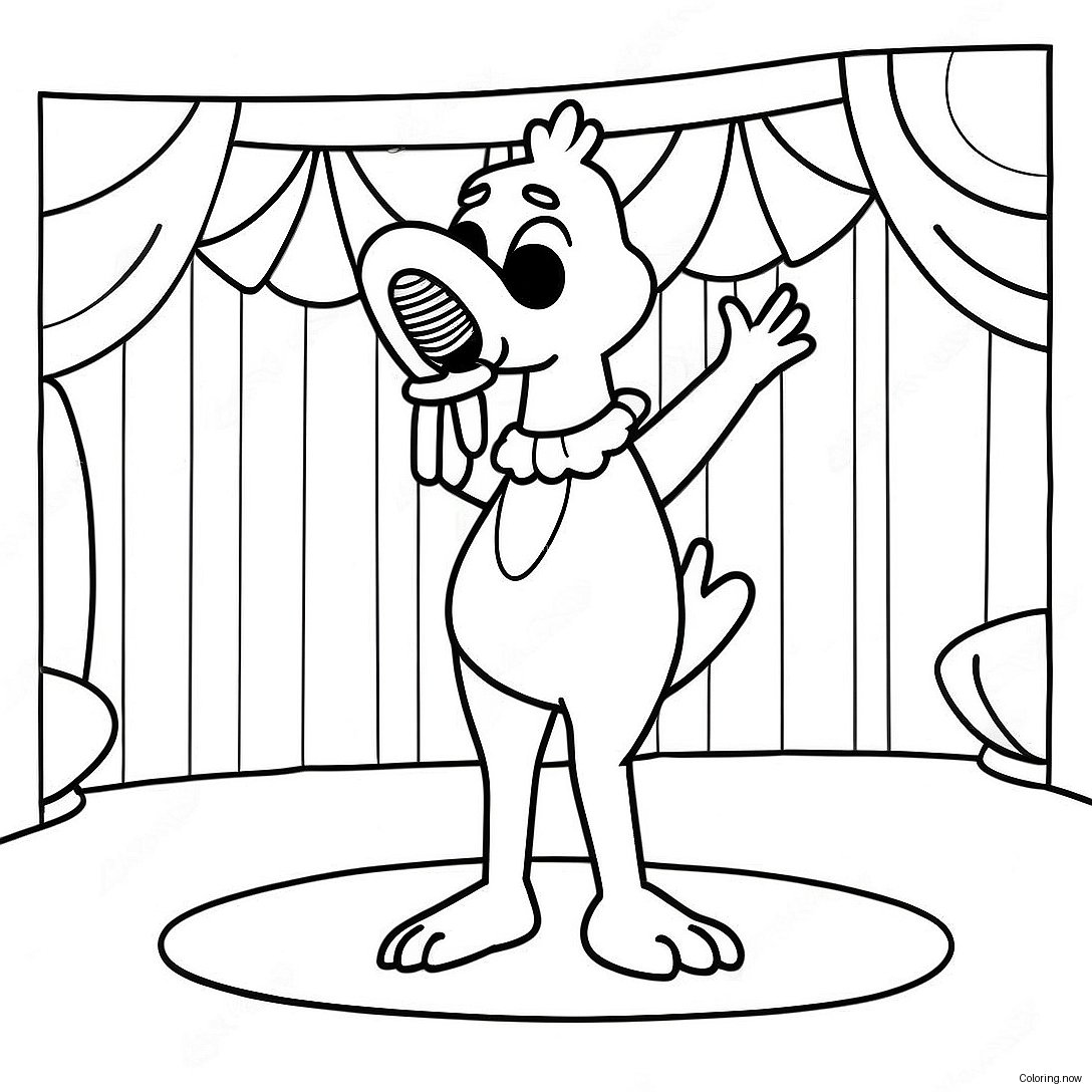 Chica Singing On Stage Coloring Page 8807 7211