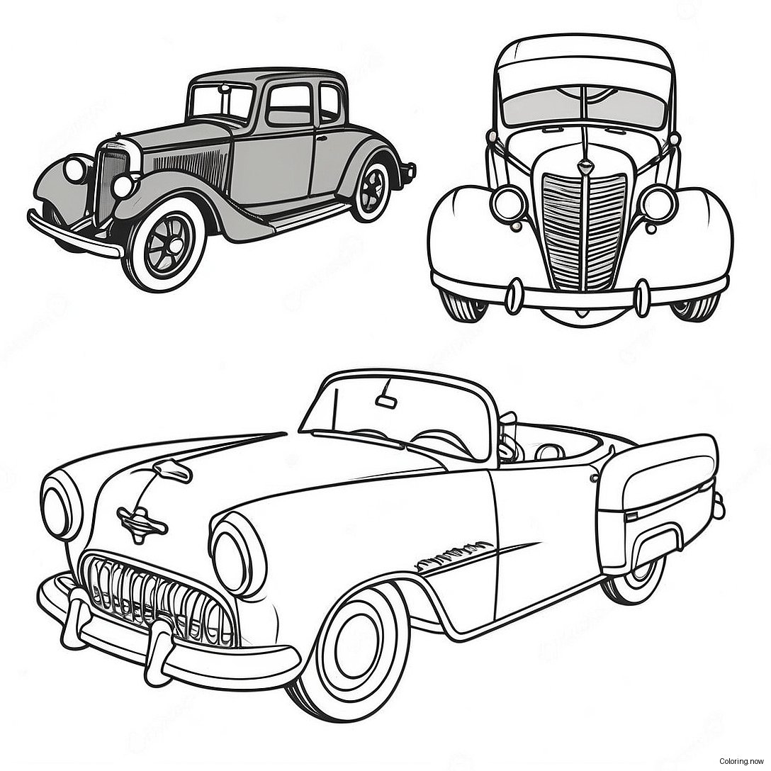 Classic Vintage Cars Coloring Page 66403 53247