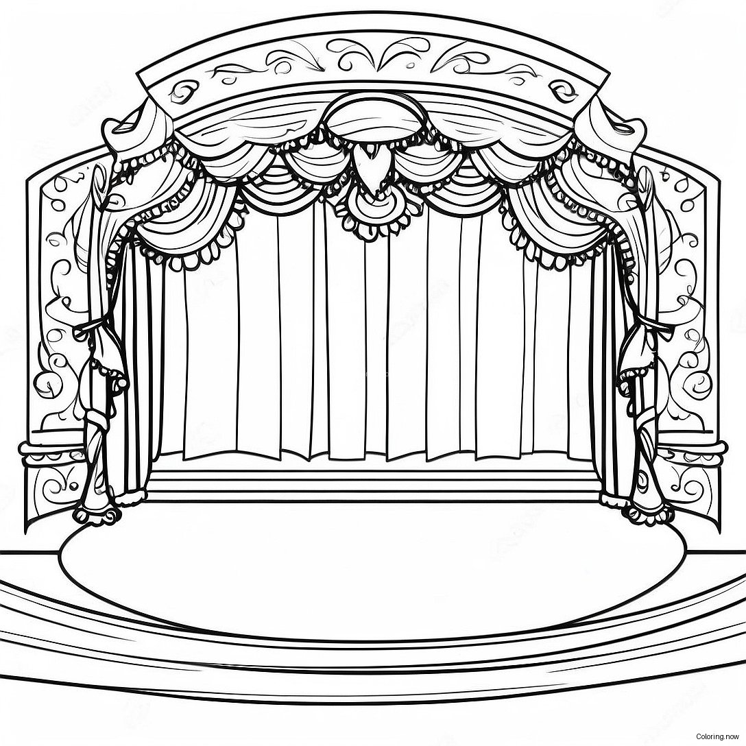 Colorful Theater Stage Coloring Page 24252 19482