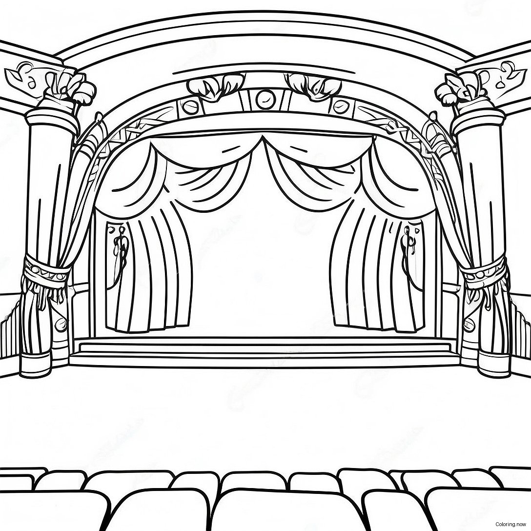 Colorful Theater Stage Coloring Page 24252 19483