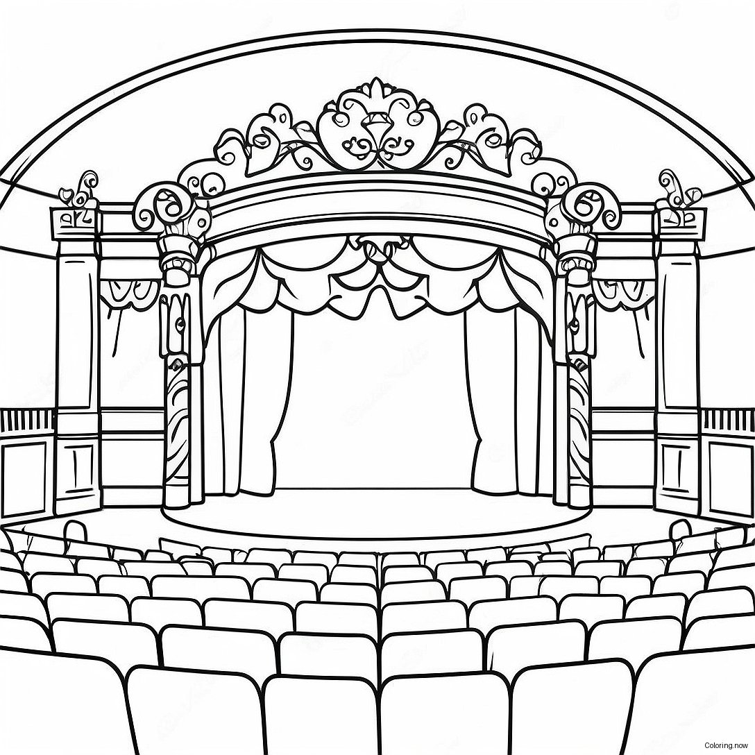 Colorful Theater Stage Coloring Page 24252 19484
