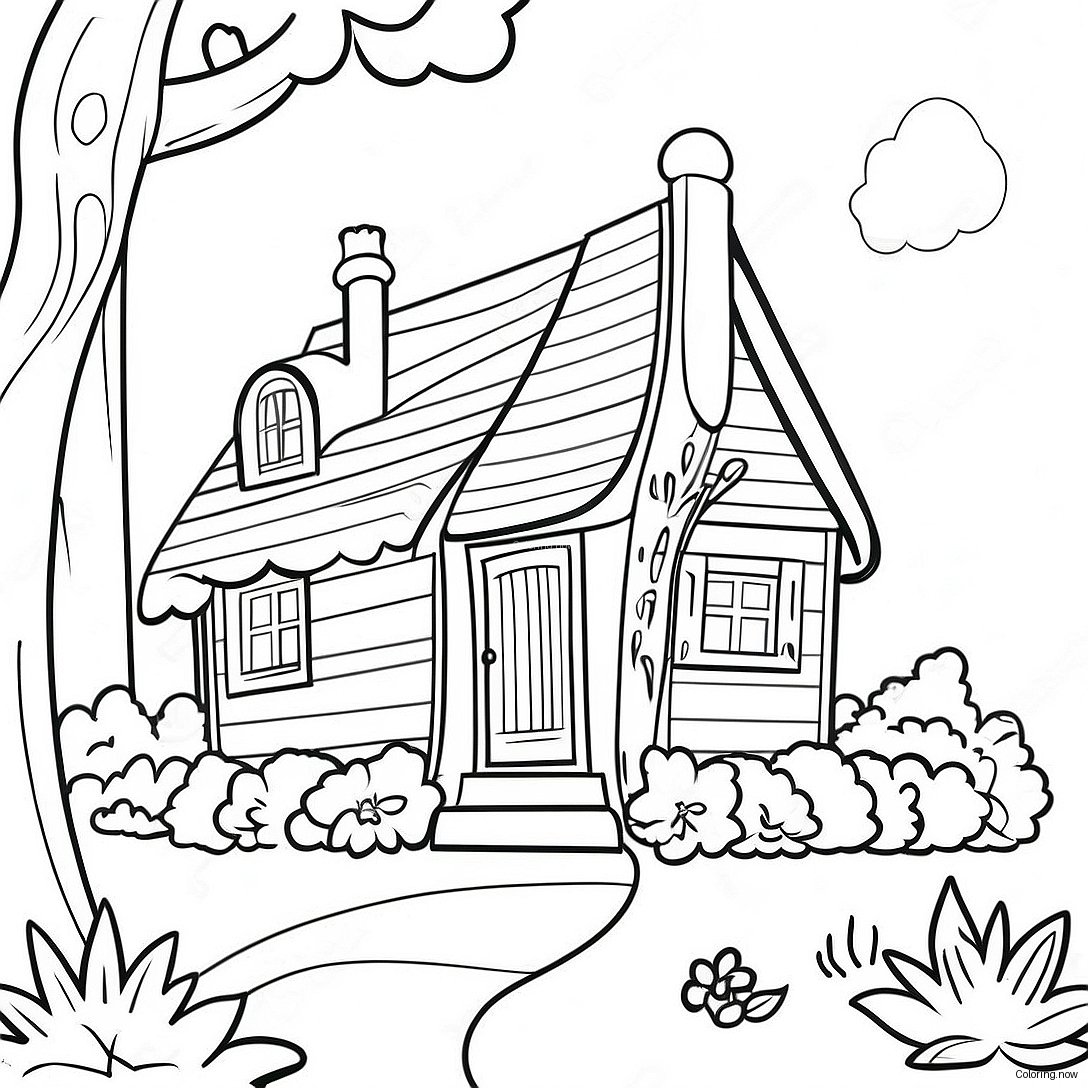 Cottage Coloring Page 69603 55786