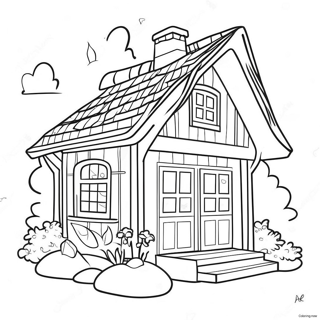 Cottage Coloring Page 69603 55788