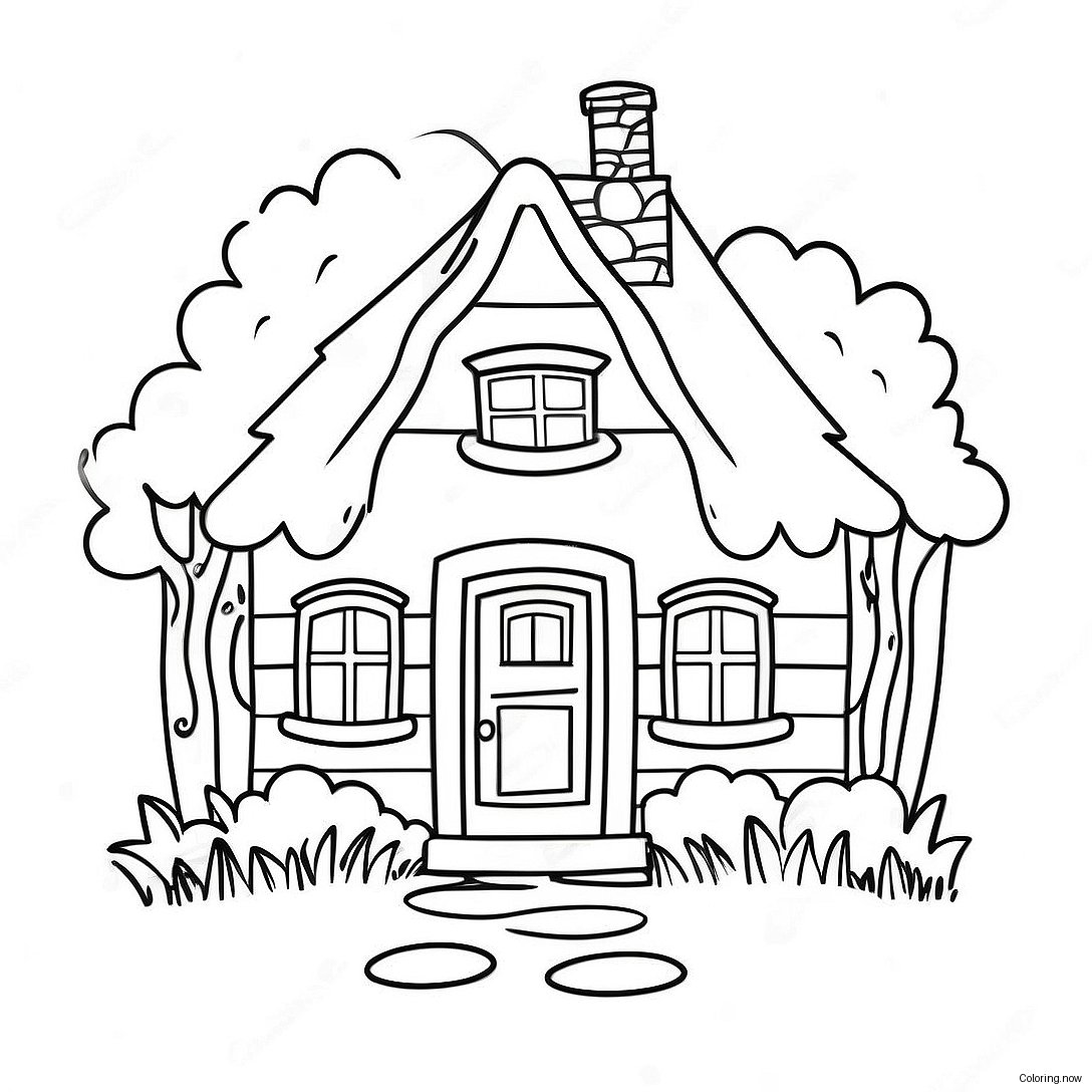 Cozy Cottage Coloring Page 64854 51981