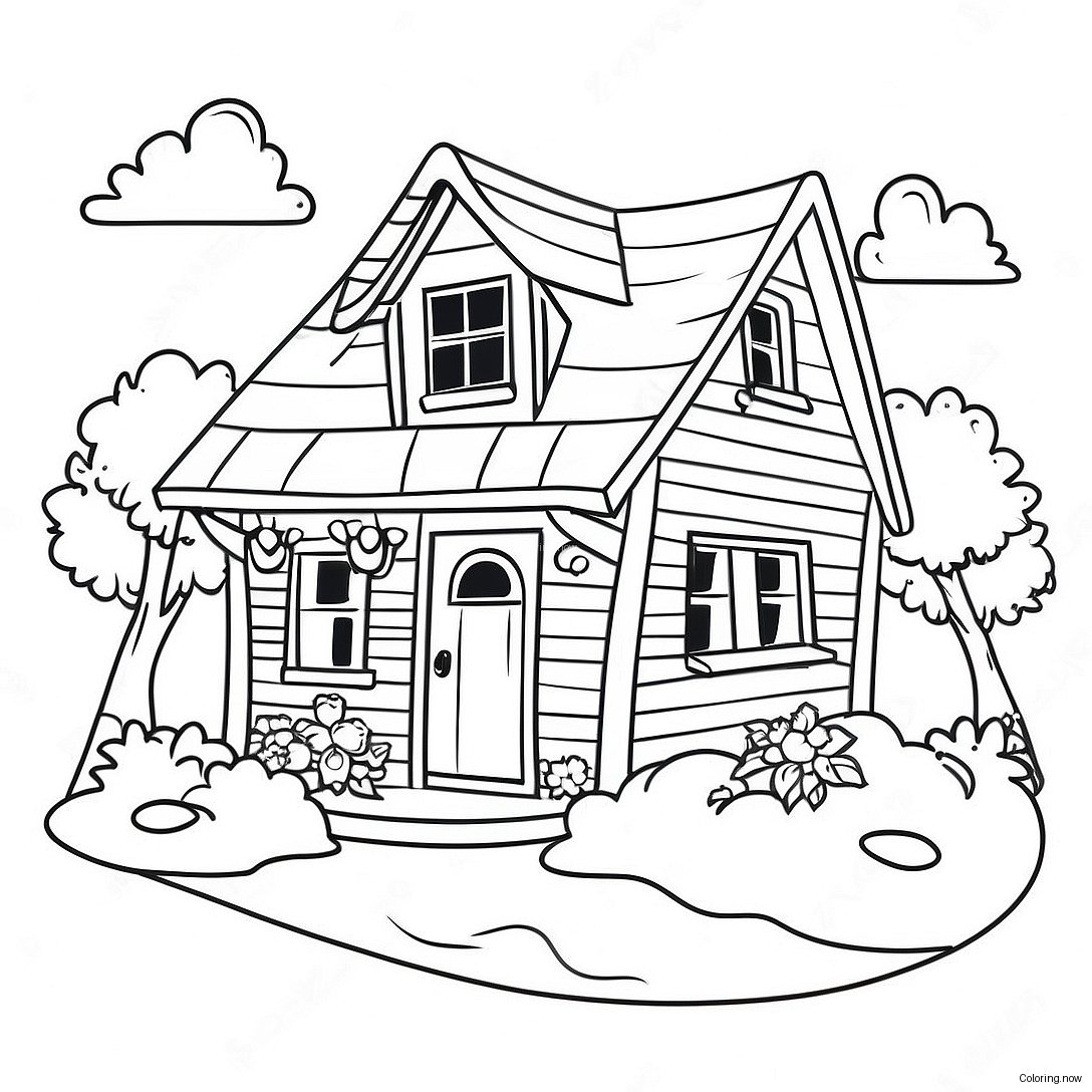 Cozy Cottage Coloring Page 64854 51982