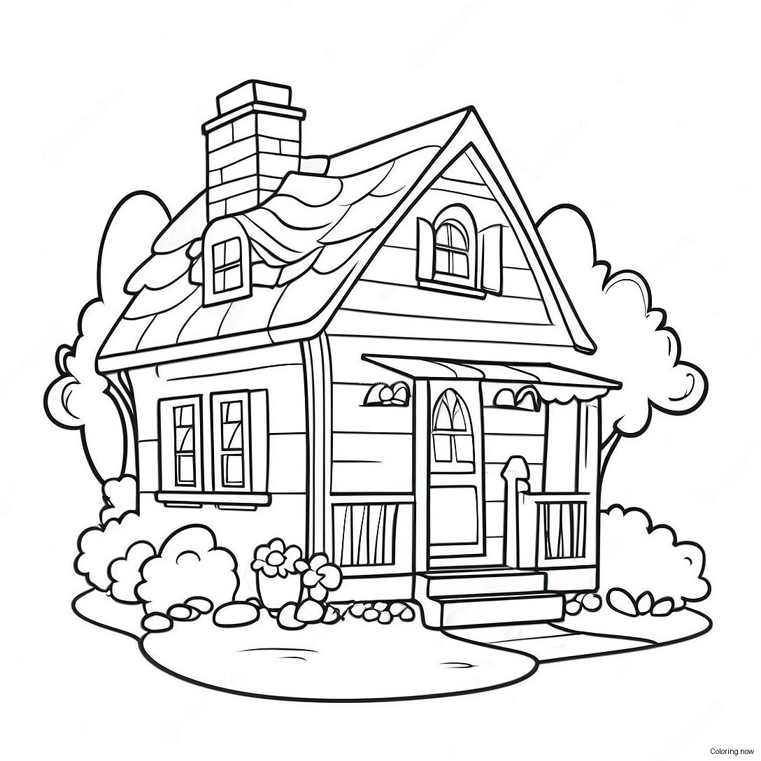 Cozy Cottage House Coloring Page 5756 4701