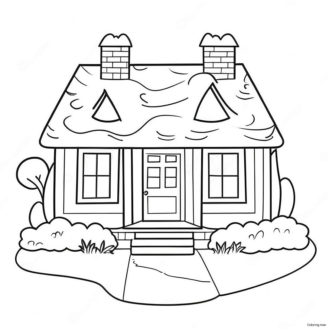 Cozy Cottage House Coloring Page 5756 4702