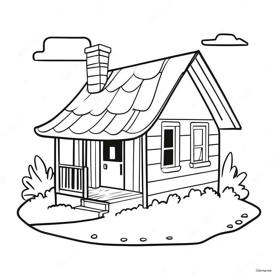 Cozy Cottage House Coloring Page 5756 4703