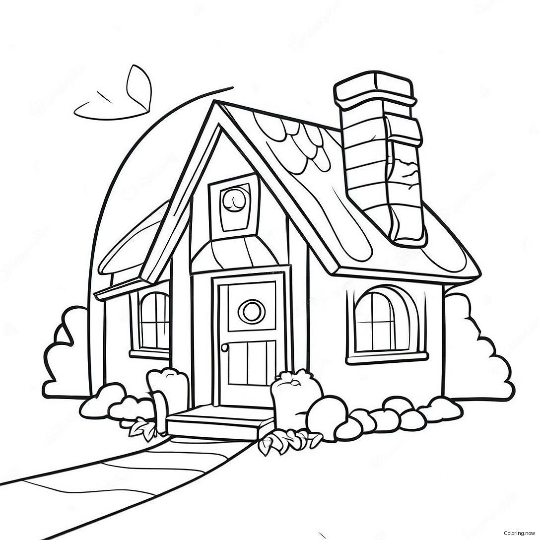 Cozy Cottage House Coloring Page 5756 4704