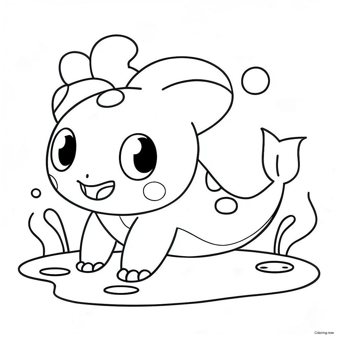 Cute Water Type Pokemon Swimming Coloring Page 19662 15830