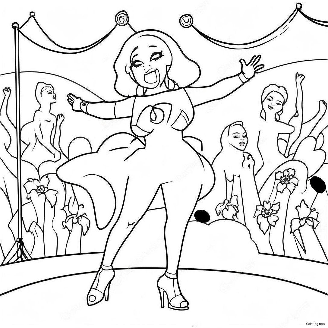 Doja Cat Performing On Stage Coloring Page 66064 52941