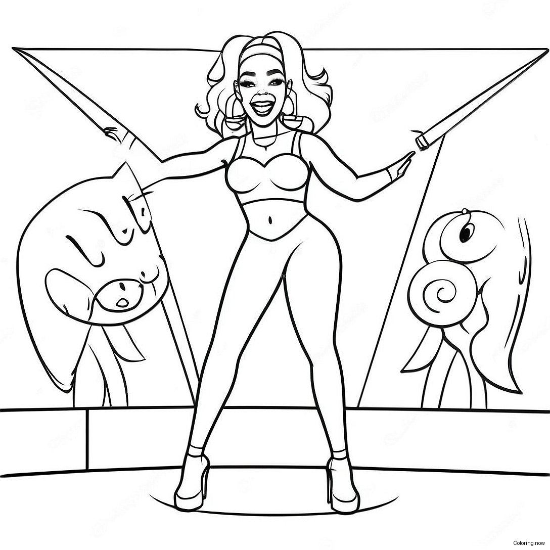Doja Cat Performing On Stage Coloring Page 66064 52942