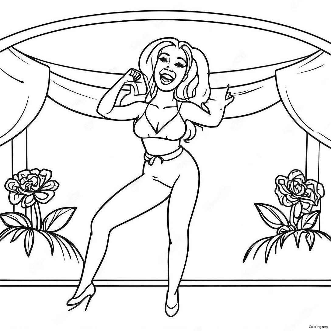 Doja Cat Performing On Stage Coloring Page 66064 52944
