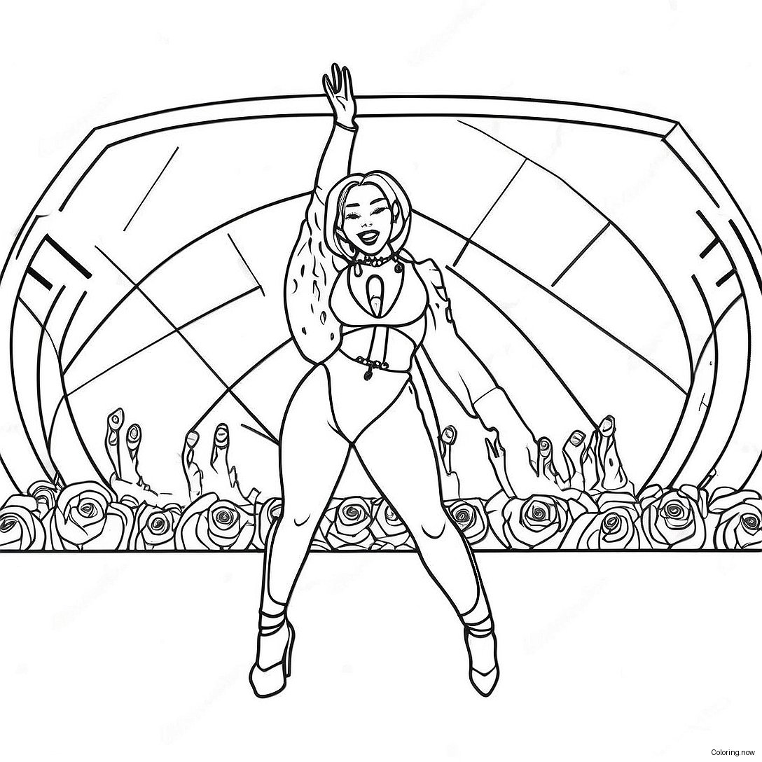 Doja Cat Performing On Stage Coloring Page 66064 52977