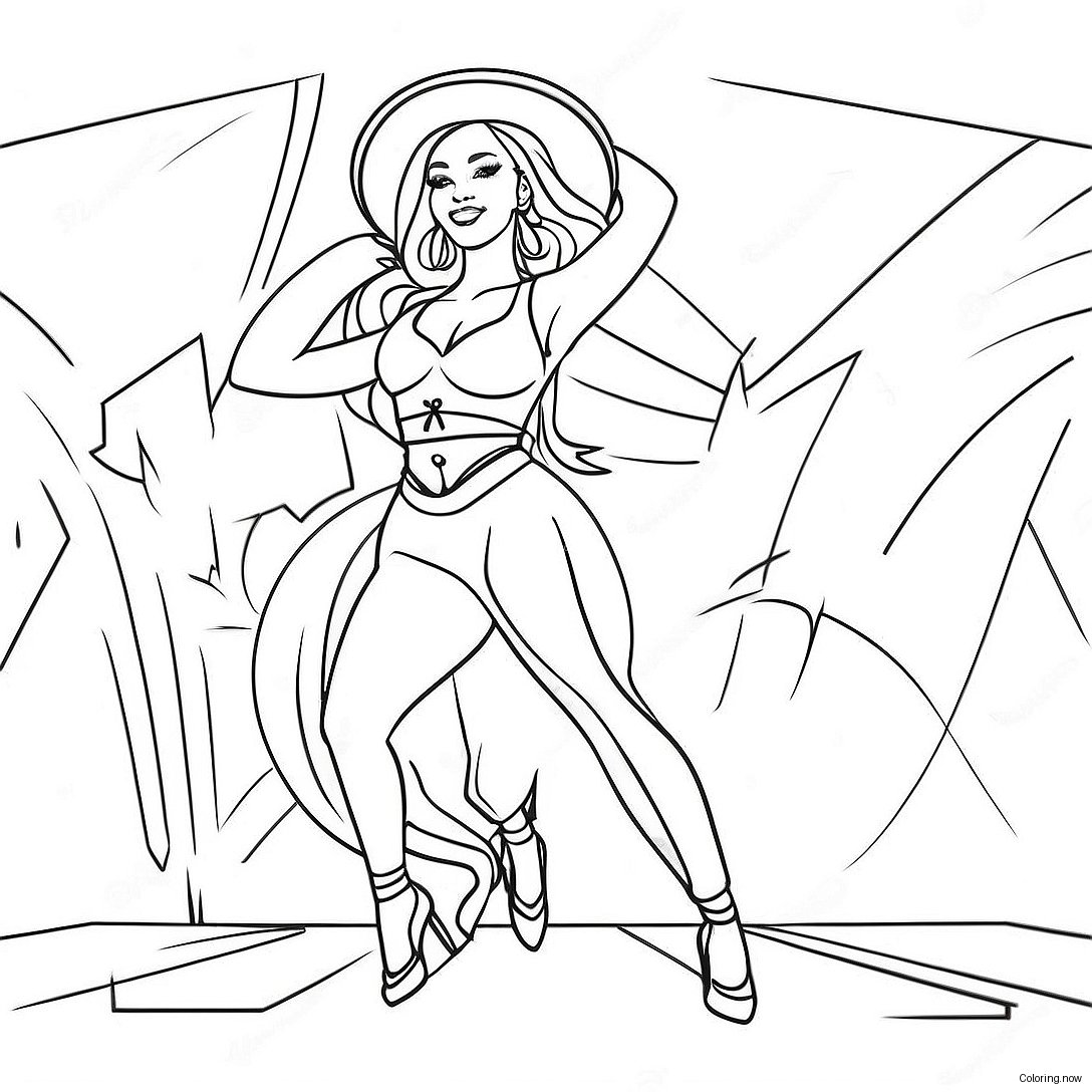 Doja Cat Performing On Stage Coloring Page 66064 52978