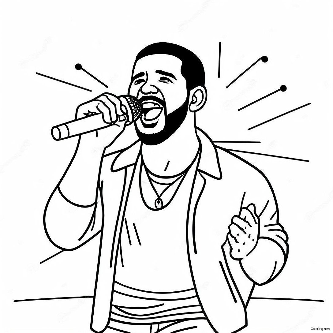Drake Singing On Stage Coloring Page 6527 5317