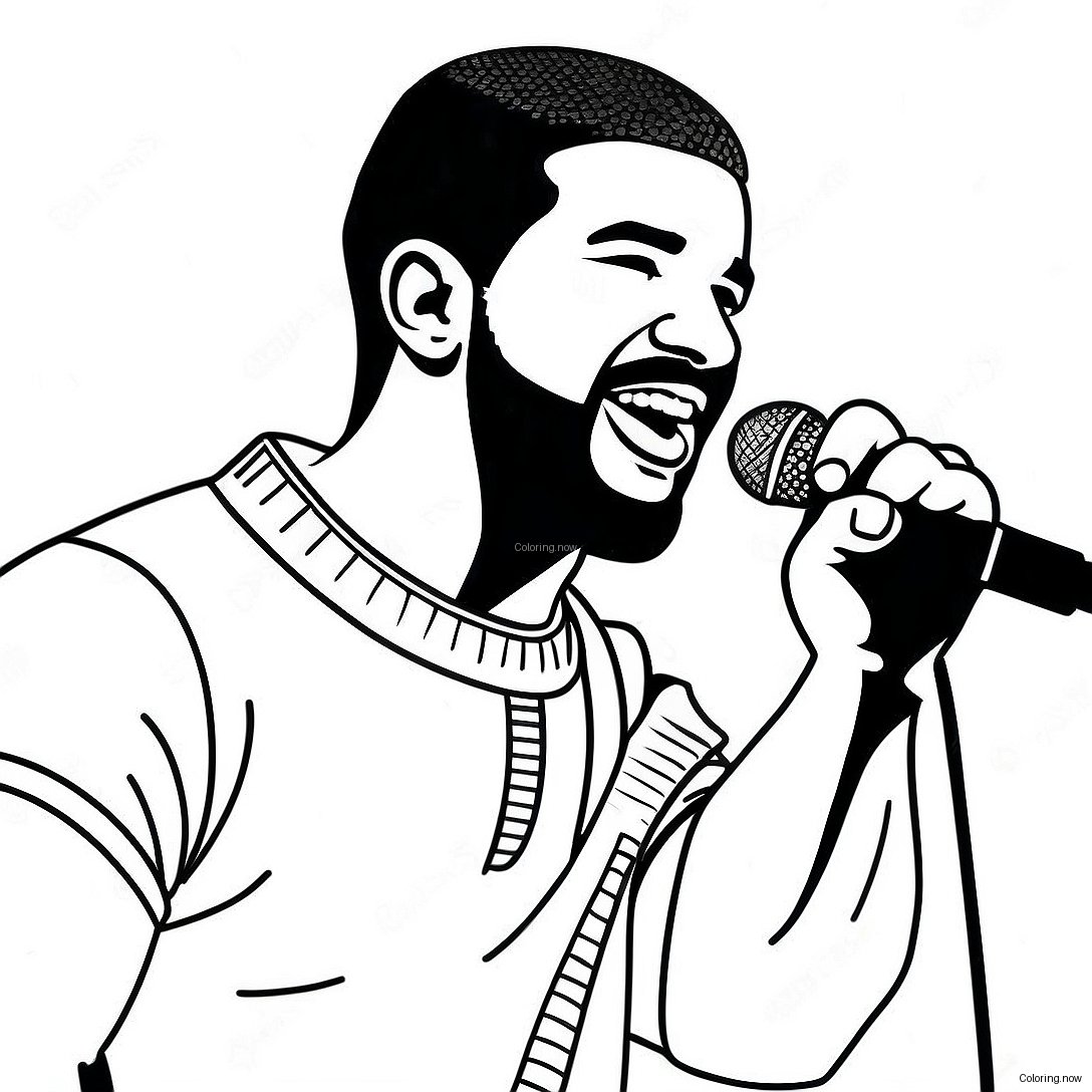 Drake Singing On Stage Coloring Page 6527 5318